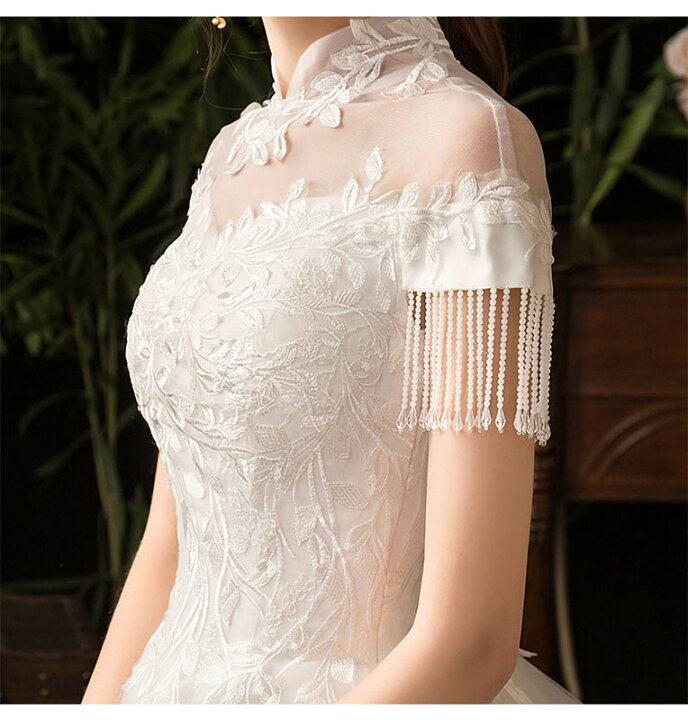 ウエディングドレス ウェディングドレス ブライダルドレスドレス 袖あり ロングドレス wedding dress 花嫁 二次会 フォーマル ドレス 海外 撮影用 前撮り/後撮り 編み上げ レース 刺繍 着痩せ 結婚式 ブライダルドレス 森系 優雅 schik ウェディングドレス カシュクール シャーリング スカート ミモレ丈 ミディ丈 ドレス フォトウェディング 二次会 花嫁 ウエディングドレス フォト婚 リゾートウエディング gcd_5004