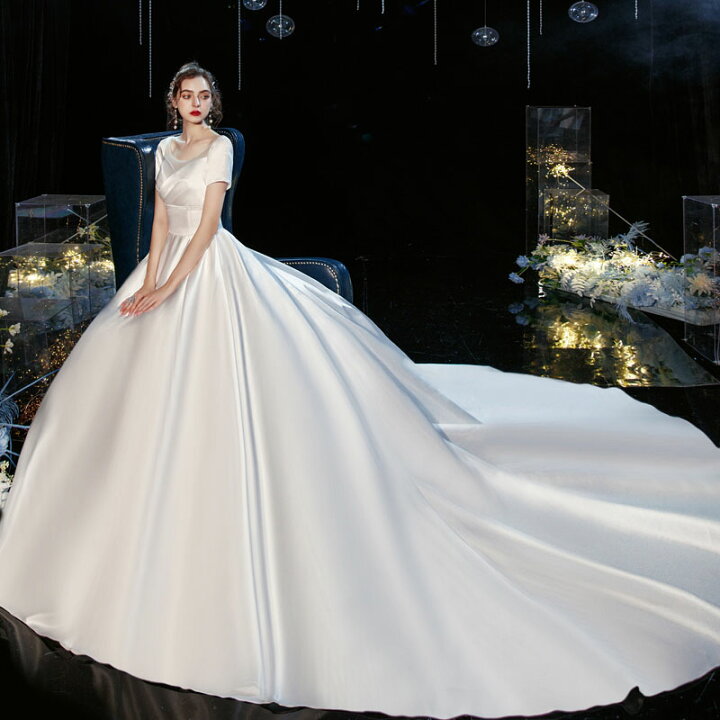 楽天市場】ウェディングドレス ウエディングドレス ロングトレーン  