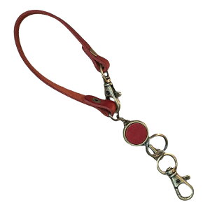 栃木レザー リール キーホルダー 伸びる 伸び縮み パスケースに 鍵に 本革 革 レザー