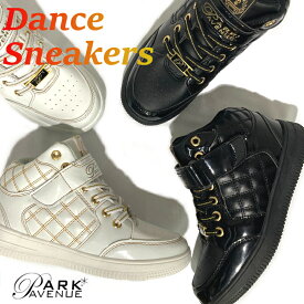 【新入荷】PARK AVENUE ジュニア・キッズ ダンス スニーカー ミドルカット 靴 キルティング ダンスシューズ