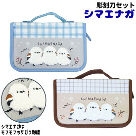 【可愛いおまけ付】スクールTownオリジナル 彫刻刀セット シマエナガ サガラ刺繍 サガラワッペン 小学校 小学生 女の子 男の子 おしゃれ かわいい 持ち手付き 彫刻刀 ケース付き 5本組 三角刀 中丸刀 切り出し刀 平刀 小丸刀 すべり止めシート 名前シール