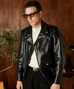 schott 618XL 米国製ダブルライダースジャケット 42ブラック レザー 
