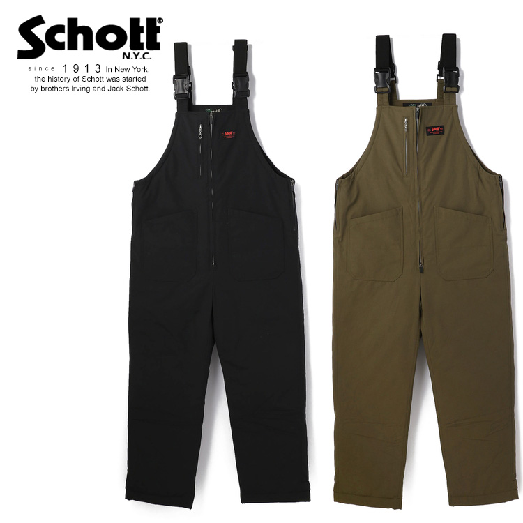 Schott ショット オフィシャルサイトメンズ ファッション アメカジ バイカー 大人 カッコいい 新発売の オーバーオールパンツ※セール品につき交換 公式通販 返品不可 OVERALL 国内在庫 ダウン DOWN SALE PANTS