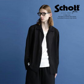 ★SALE |Schott/ショット 公式通販 |SLUB CHIFFON L/S SHIRT/スラブシフォン シャツ ナチュラル リラックス 23ss※セール品につき交換返品不可