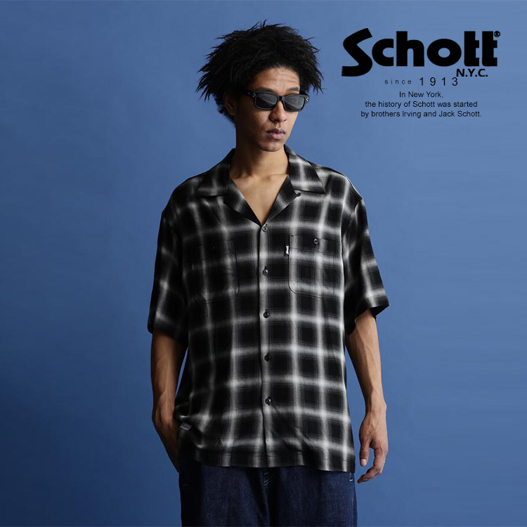 Schott ショット 公式通販 |OMBRE PLAID SS SHIRT オンブレ チェック 半袖シャツ トップス 23ss