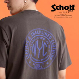 ★SALE |Schott/ショット 公式通販|WEB LIMITED|T-SHIRT STAMP/Tシャツ " スタンプ " カットソー 半袖 バックプリント 23ss ※セール品につき交換返品不可