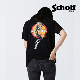 ★SALE |Schott/ショット 公式通販|WOMEN|SS T-SHIRT PINN-UP/ピンナップガール Tシャツ カットソー 半袖 プリントT 23ss 女性※セール品につき交換返品不可