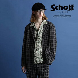 ★SALE |★SALE |Schott/ショット公式通販|【直営店舗限定】PATTERNED JERSEY 2BUTTON JACKET/パターン ジャージ 2ボタン ジャケット※セール品につき交換返品不可