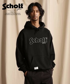 ★SALE |Schott/ショット 公式通販 |HOODED SWEAT SHENEEL LOGO /シニール ロゴ パーカー フーディー 23FW ※セール品につき交換返品不可