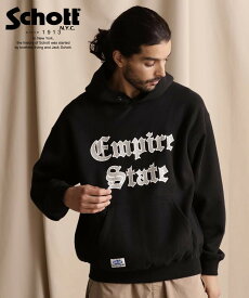 ★SALE |Schott/ショット 公式通販 |WEB LIMITED/HOODED SWEAT EMPIRE STATE エンパイアステイト パーカー フーディー 長袖 フード ※セール品につき交換返品不可