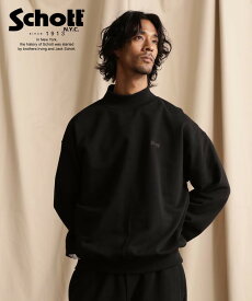 ★SALE |Schott/ショット 公式通販 |MOCK NECK SWEAT BASIC LOGO/モックネック スウェット ベーシック ロゴ トレーナー 長袖 カットソー 23FW