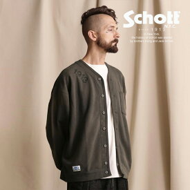 ★SALE |Schott/ショット 公式通販 |WEB LIMITED/STENCIL SWEAT CARDIGAN　ステンシル スウェット カーディガン 23FW ※セール品につき交換返品不可