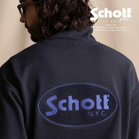 ★SALE |Schott/ショット 公式通販 |WEB LIMITED/HARF ZIP OVAL CHENILLE LOGO/ハーフジップ オーバルシニールロゴ