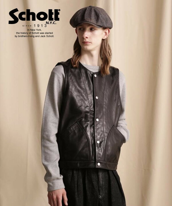 楽天市場】Schott/ショット 公式通販 |GOAT LEATHER VEST/ゴートレザー 