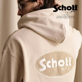 Schott/ショット 公式通販 |WEB LIMITED/HOODED SWEAT OVAL CHENILLE LOGO/オーバル ロゴ パーカー
