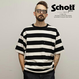 Schott/ショット 公式通販 |WIDE BORDER POCKET T-SHIRT/ワイドボーダー ポケットTシャツ カットソー 半袖