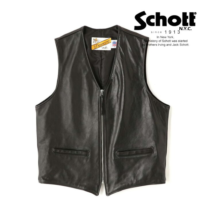 楽天市場】Schott/ショット 公式通販 |193V LEATHER VEST/レザーベスト 