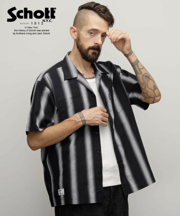 楽天市場】Schott/ショット 公式通販 |STRIPE WORK SHIRT/ストライプ 