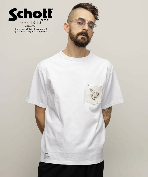 楽天市場】Schott/ショット 公式通販 |T-SHIRT FLOWER STUDDED LEATHER 