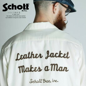 ★SALE|Schott/ショット 公式通販 |BOWLING SHIRT’LEATHER JACKET MAKES A MAN/ボーリングシャツ レザージャケット メイクス ア マン ※セール品につき交換返品不可