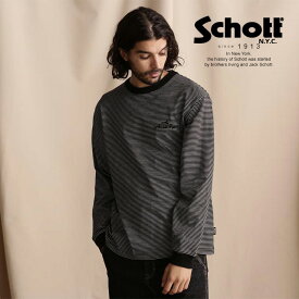 ★SALE |Schott/ショット 公式通販 |BLIND STRIPE LS T-SHIRT/ブラインドストライプ ロングTシャツ カットソー 長袖 23FW