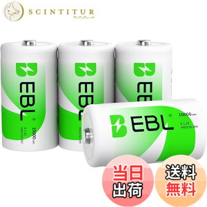 �y���������zEBL �P1�d�r �[�d�� 4�{���� �d�r�P�[�X2�t�� 1.2V��e�� 10000mAh�Œ����� ��1200��g�p�\ ��������ALED�����d���A���W�I�A�Q�[���J�����A������ɓK�p �P1�[�d�r