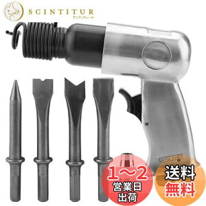 【送料無料】Sixrun エアーハンマーキット エアーハンマー 強力スプリング チゼル4種類付属 小型・軽量タイプ 握りやすいグリップ