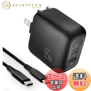 yzSUKEY PD [d 65W ^CvC }[d ܂ݎ 2|[g(USB-C*1USB-A*1) GaNIIKE USB-C PD3.0 PPSKiΉ MacBook iPad Pro iPhone Galaxy Androide ̑USB-C@Ή PSEZpK