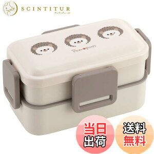 【送料無料】スケーター(Skater) 弁当箱 Pompon's ネズミ 600ml 抗菌 ふんわり盛れる ドーム型フタ 2段 女性用 日本製 PFLW4AG-A
