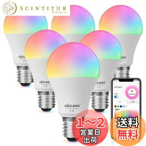 yzy AlexaFzDiCUNO X}[gd E26 LEDd 60W 9W 800lm F Alexa Google Ή dFEF }`J[ 1600F RGBCW Lz Wi-Fi Bluetoothڑ nusv PSEF؍ς 6