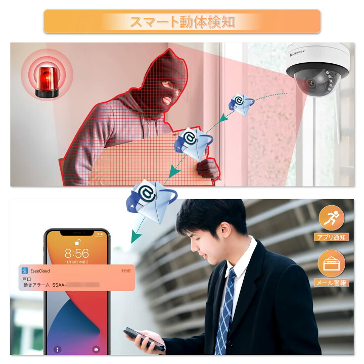楽天市場】【送料無料】Jennov 防犯カメラ 屋外 モニター付き 室内 500 