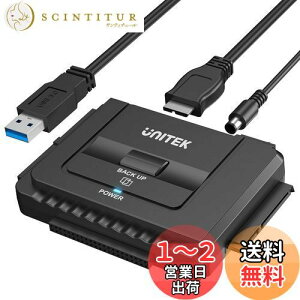 yzUnitek USB-A IDE SATA Ή USB3.0 A_v^[ 2.5/3.5C`HDD SSD whCuɑΉ Ro[^ 18TB܂őΉ 5Gbps 12V/2AdA_v^[t OthCu f[^] 