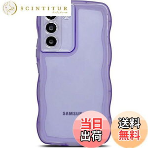 【送料無料】QLTYPRI Galaxy S21 ケース クリア TPU カバー ウェーブ おしゃれ 韓国 可愛い 透明 薄型 軽量 耐衝撃 滑り止め (SC-51B / SCG09) スマホケース ワイヤレス充電対応 ストラップホール付き ギ