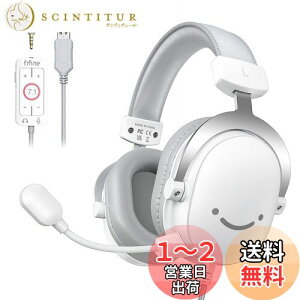 yzFIFINE Q[~OwbhZbg 7.1TEhTEh L 3.5mm/USBڑ 50mmhCo[ ESw}CNt PC/X}z/Nintendo Switch/PS4/PS5ɑΉ ʒ߉\ ^ Q[ 