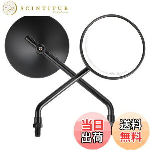 【送料無料】KEMIMOTO バイクミラー 10mm 左右セット オフロードミラー 円形 丸型 可動式ミラー オートバイ グロム セロー クロスカブ ハンターカブ モンキー MT-07 MT-09 pcx CT125 CRF250L カワサキ