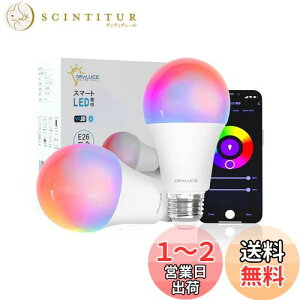 yzORALUCE X}[g LEDd E26 60W F X}[gCg }`J[ 1600FRGB FdF Alexa/Google HomeΉ nusv u 戵t 2 LDA9F-E26/2P