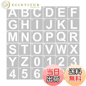 【送料無料】YFFSFDC ステンシルシート (10×10cm)角文字レターアルファベット数字製図看板の作成 描画テンプレート大文字A-Zと0-9 DIY絵画塗装道具繰り返し利用(36枚セット)