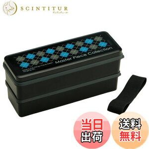 【送料無料】スケーター(Skater) 弁当箱 2段 シリコン製内蓋付 900ml 大容量 ランチボックス マスターピース ブラック 男性用 日本製 SSLW9