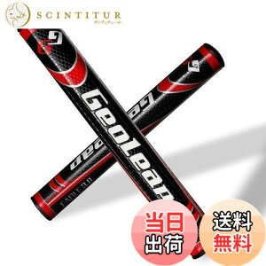 【送料無料】Geoleap パターグリップ-ソフトポリウレタン素材 ラウンド型 軽量ゴルフグリップ 4色 2サイズオプション (黒赤, スタンダードサイズ(2.0))