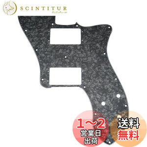【送料無料】Musiclily Pro 15穴テレキャスターピックガード ワイドレンジ 2ハムマウント仕様Fender Mexican 72 Tele Deluxe エレキギター用、ブラックパール4P