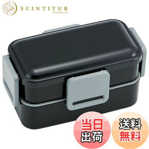 【送料無料】スケーター (skater) 弁当箱 リッチブラック 850ml 抗菌 ふんわり盛れる 2段 大容量 男性用 日本製 PFLW9AG-A