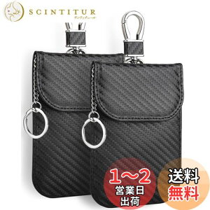 【送料無料】Teskyer 電波遮断ポーチ リレーアタック スマートキーケース 防犯対策 炭素繊維 RFIDブロッキング 車盗難防止 カーセキュリティ 防犯対策 スキミング防止 2枚入 (炭素繊維-ブラッ