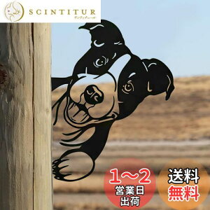 【送料無料】MrMrKura 犬 ガーデン 飾り プレート 金属製 ガーデニング雑貨 屋外 ガーデン置物 ガーデンオーナメント 黒鉄 覗いドッグ 透かし彫り ガーデンオブジェ 園林 ホーム飾り 園芸用品