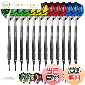 【送料無料】Cyeelifeソフトチップダーツ12点,プロ18グラムプラスチックチップダーツセット、13個の透明PC軸100個のエクストラダーツチップ16個のダーツ2個のフライトプロテクターと電子ダーツレンチ付き