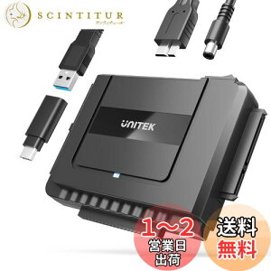 yzUnitek USB-A+C IDE SATA Ή USB3.0 hCuA_v^[ 2.5/3.5C`HDD SSD whCuɑΉ Ro[^ ő18TB 5Gbps 12V/2AdA_v^[t OthCu f[^