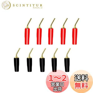 【送料無料】CERRXIAN 曲面、純銅、金メッキ、ハンダフリー、ネジ留め式、2 mmピン型オーディオバナナプラグ、スピーカーケーブルバナナクリッププラグ、スピーカーケーブル端子ブロック、