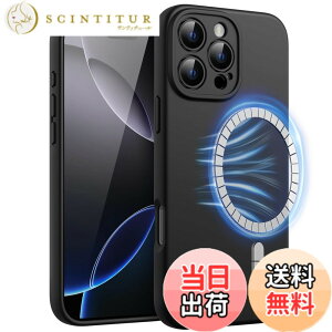 �y���������zJETech iPhone 16 Pro Max 6.9�C���`�p �}�O�l�b�g �V���R���P�[�X MagSafe�Ή� �V���L�[�\�t�g�^�b�` �Ռ��z�� �J���������Y�S�ʕی�t���X�}�z�J�o�[ �F�F�u���b�N