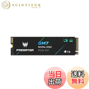 �y���������zAcer Predator M.2 SSD GM7 NVMe1.4 2280 PCIe Gen4x4 ������(�ő�ǂݎ��F7400MB/s�A�ő发�����݁F6500MB/s) ����SSD ���ϋv 3D NAND TLC PS5/PS5 Pro����m�F�ς� ���[�J�[5�N �T�C�Y�F4TB