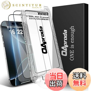 �y���������zOAproda iPhone�p �K���X�t�B����, 9H�d�x �F�F�N���A�i2���j�A�T�C�Y�FiPhone16Pro�p