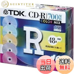 �y���������zTDK CD-R�f�[�^�p700MB 48�{���J���[�~�b�N�X 5mm���P�[�X����10���p�b�N [CD-R80TX10CCS]